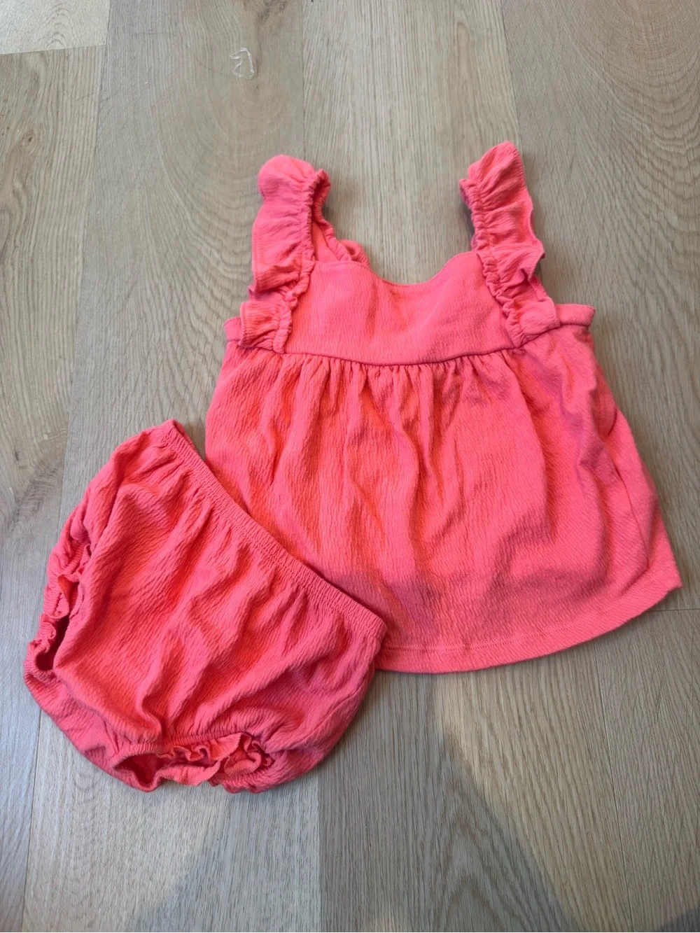 Carter’s baby girl coral ruffle dress & Blommer set |24M